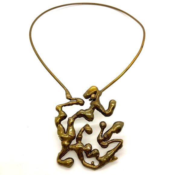 Vintage Brutalist Free form Statement necklace - Picture 12 of 14